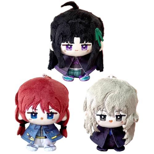 Niukaisi Anime Iseri Nina Plüsch Kawaragi Momokr / Subaru Awa Figur Umhang Anhänger Niedliche Tasche Zubehör Kissen gefüllt PP Baumwolle Auto Zuhause Schlüsselanhänger 3 Stück von Niukaisi