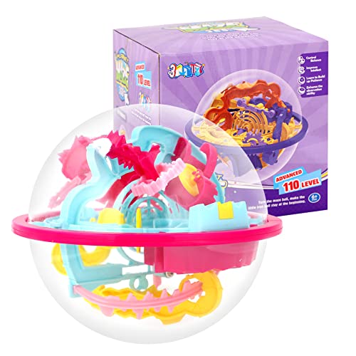 3D Labyrinth Kugel, Kugellabyrinth-Ball, ausgewogenes Labyrinth-Spiel, geduldspiele für Kinder, 3D Puzzle Ball mit 110 Level für Fortgeschrittene, Geschenke für Kinder (A) von Niumowang