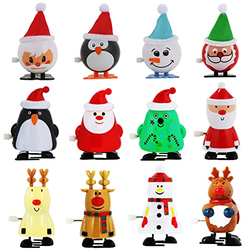 Aufzieh-Spielzeug, Weihnachten Uhrwerk Spielzeug, Rentier, Pinguin, Schneemann, Weihnachtsmann, Mini Weihnachten Spielzeug Für Jungen Mädchen, Kinder Weihnachtsgeburtstagsparty Gefälligkeiten (12PCS) von Niumowang