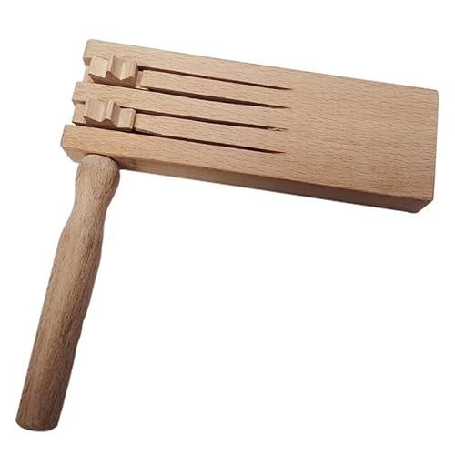 Holzratsche Kinder 2Stk Holzratsche Geräusche Maker Holz Spinning Ratsche Krachmacher Holz Rassel Musikinstrumente Kinder Fanartikel zum Anfeuern Geeignet für Spielpartys (Holzfarbe) von Niuny