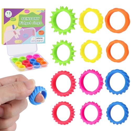 Fidget Ring Toys für Kinder Erwachsene, 12 Pcs Anti Stress Ring Akupressur Ring Set, Sensorik Autismus für Spielzeug, Anxiety Ring Fidget Spinner Ringe, Beruhigend Bei Stress Angs, Fidget Squishy Toy Fidget Ring Toys für Kinder Erwachsene, 12 Pcs Anti Stress Ring Akupressur Ring Set, Sensorik Autismus für Spielzeug, Anxiety Ring Fidget Spinner Ringe, Beruhigend Bei Stress Angs, Fidget Squishy Toy von Nivaobi