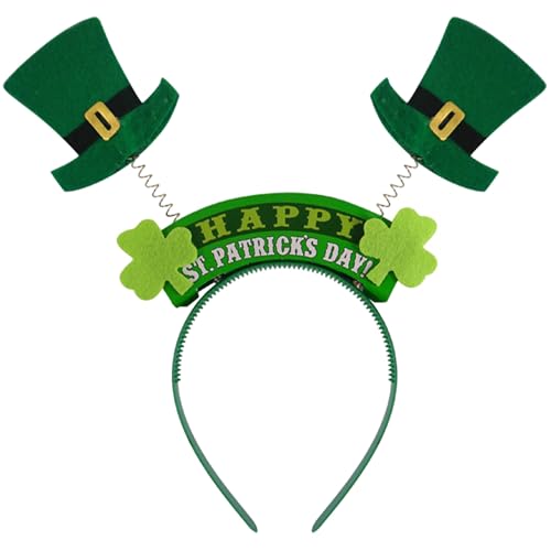 Niwieoi 1 x St. Patrick's Day Stirnband, St. Patrick's Day Zubehör, St. Patrick's Day Kostüm, irischer Hut, Kleeblatt-Stirnband, St. Patrick's Day Zubehör, St. Patrick's Day Geschenk von Niwieoi