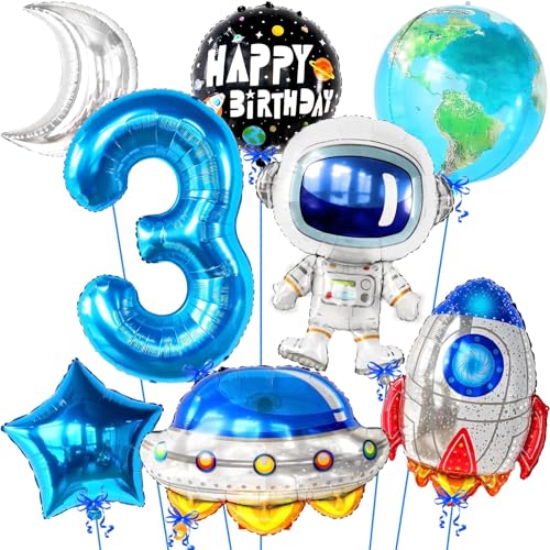 Weltraum Ballon Set, Weltraum Geburtstag Deko 3 Jahre, Weltraum Folienballon, Astronaut Weltraum Deko, Weltraum Luftballon 3., Weltraum Kindergeburtstag, Luftballon Weltraum von NixCoN