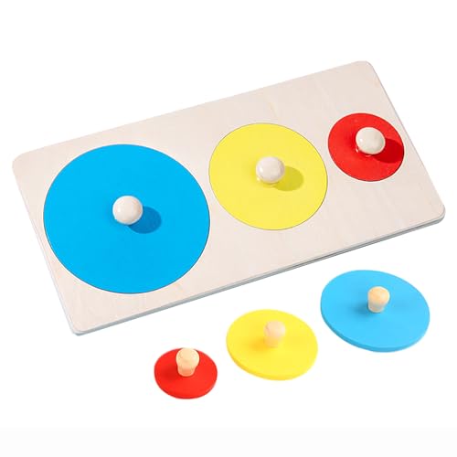 Form Puzzle - Jumbo Knobboard, Farbspiel | Holzgeometrie -Lernspielzeug Für Frühe Bildung Kinder Alter 2+, Feinmotorik -Aktivität Vorschule Fertigkeit Builder Klassenzimmer Sortierwerkzeug von Nixiara