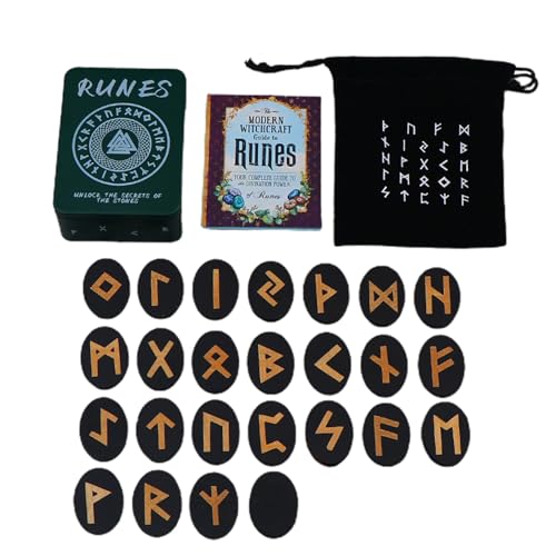Holz Runen Set - Geschnitzte Runen -Set, Alte Drehbuchsymbole | Oracle -Werkzeuge Mit Manuellem Und Taschen, Nordische Prophezeiungszauber, Mystic Reading Kit Für -Meditation, Okkulte Holz Runen Set - Geschnitzte Runen -Set, Alte Drehbuchsymbole | Oracle -Werkzeuge Mit Manuellem Und Taschen, Nordische Prophezeiungszauber, Mystic Reading Kit Für -Meditation, Okkulte von Nixiara