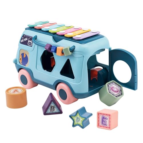 Nixiara Baby Toy Bus, musikalischer , Klavier Knocking Toy mit Musik/Licht – Puzzle-Story-Maschine der frühen Bildung für das Alter von 1 bis 3 Jahren von Nixiara