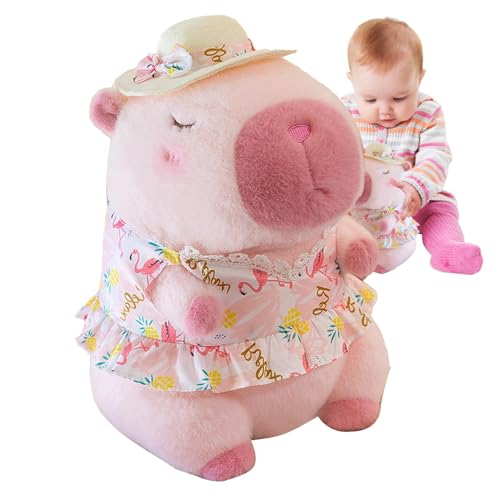 Nixiara Capybara Kissen – niedliches Tier Capybara, Soft Capybara realistisch | Capybara Guinea Pig Soft Birthday Toys, realistisch, weich, Spielzeit Capybara, Plüschtier für das Sofa von Nixiara