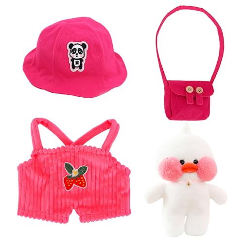 Nixiara Entenplüsch Mit Kleidung - Entenplüsch Mit Kleidung Und Accessoires, Weiche Tierspielzeugkostüme Outfit - Weiches Plüschspielzeug Mit, Süße Tierplüschpuppe Für Kinder Ausgestopftes Tier Ente von Nixiara