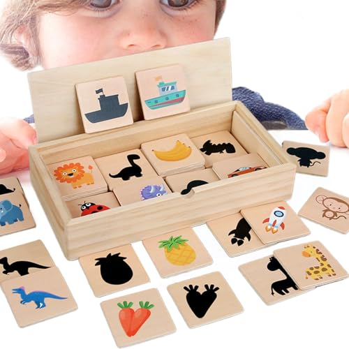 Nixiara Formpassungsspiel für Kinder, Formpuzzle | Holzschatten -Matching Puzzle Games | Logischer Denk Trainer, Muster Lernen Fruchterkennungsaktivität für Kinder im Vorschulalter Homeräumespaß von Nixiara