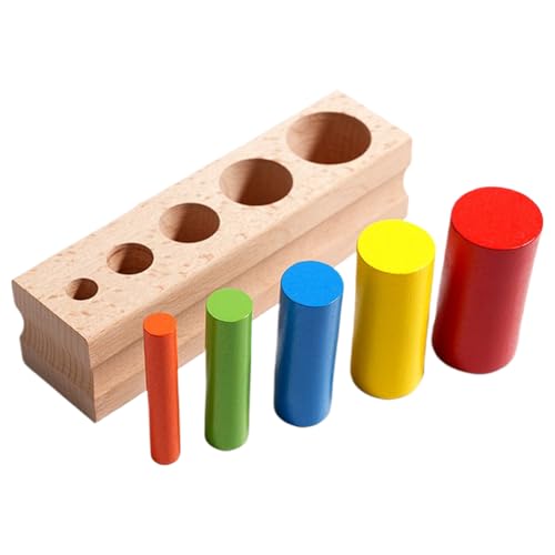 Nixiara Motor -Fähigkeitspuzzlespielzeug - Holzpassungsspiel, Sensorisches Lernbrett | Verwendet Weit Verbreitete Zylinder-Farbsortierspiel Für Kleinkinder, Entwicklungswerkzeug Für Mädchen, von Nixiara