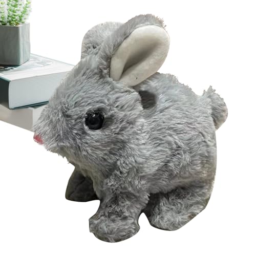 Nixiara Realistisches Kaninchenspielzeug, realistisches Kaninchenspielzeug, Bunny aus Plüsch mit Springen und Geräuschen – Begleiter, lustiges interaktives Tier, elektrisches Tier für von Nixiara