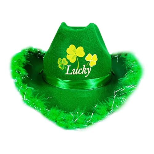Nixiara San Patricio Day Cowboy Hat, San Patricio's Day Cowgirl – Schichten des irischen Festivals | – St. Patrick's Day Cowboy Hat, Shamrock für Halloween-Accessoires für Mädchen für M Nixiara San Patricio Day Cowboy Hat, San Patricio's Day Cowgirl – Schichten des irischen Festivals | – St. Patrick's Day Cowboy Hat, Shamrock für Halloween-Accessoires für Mädchen für M von Nixiara
