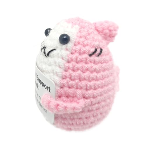 Positive Hai -Strick -Tiere - Emotional Hai Plüsch, Garnspielzeug | Inspirierende Handgefertigte Strickpuppe Mit Karte, Dekorativ von Nixiara