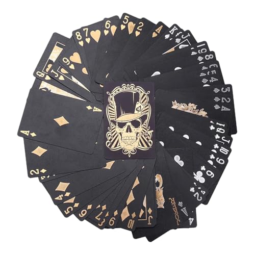 Schädel -Pokerkarten - Verwenden Sie Weit Verbreitetes Schwarzes PVC -Deck, Wasserdichtes Folienpaket | Einzigartiges Kartenset Für Night, Go Fish Game, Trickspiel, Family Gathering, Gift Boxed Schädel -Pokerkarten - Verwenden Sie Weit Verbreitetes Schwarzes PVC -Deck, Wasserdichtes Folienpaket | Einzigartiges Kartenset Für Night, Go Fish Game, Trickspiel, Family Gathering, Gift Boxed von Nixiara