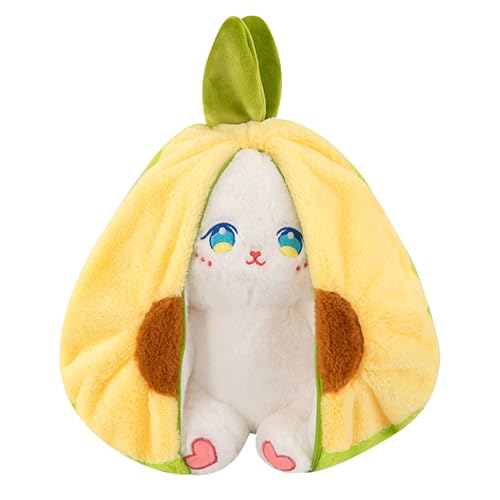 Soft Plüsch Avocado Bunny - Reversible Stoffkissen, Capybara -Spielzeug | Süße Tierbegleiterin Für Kinderzimmerdekor, Kleines Huggable -Spielzeug Für Mädchen , Schlafenszeit Kuschelgeschenk Für von Nixiara