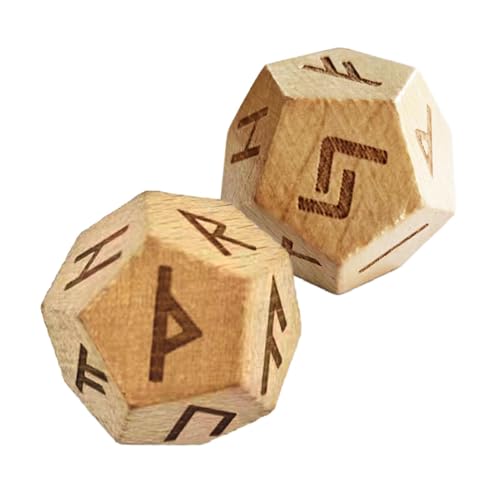 Weissagungs-Runen-Set - Wahrsage-Würfel-Set,2-teiliges Geschnitztes Elder Runen-Set - Sammelbares Runenset Für Brettspielfans, Tragbares Wahrsageset Für Geschichtsinteressierte, von Nixiara