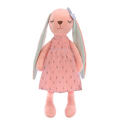 Nixieen Plüsch-Hasenpuppe, Kaninchen-Plüsch-Puppen mit Schlappohr, bequem zu berührendes Karotten-Hasenkissen, Kaninchen-Design-Hasen-Plüschkissen, Kinder-Plüschtierkissen für die frühe Entwicklung von Nixieen