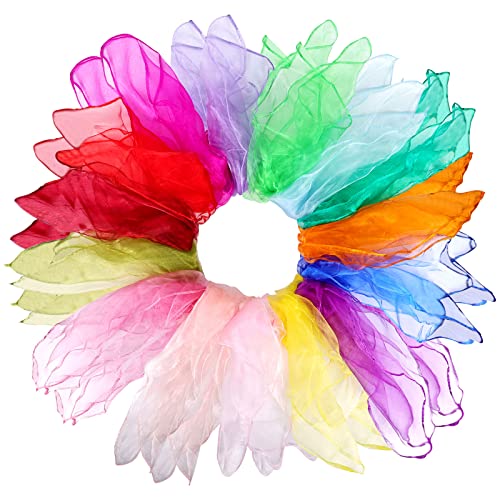 30 Pcs Jongliertücher - Tanz Tücher, Chiffontücher Bunt Jonglier Schals Square Dance Tanztücher Bunt Jongliertücher Gymnastiktücher Party-aktivitäten Zubehör Dekoration60cm 30 Pcs Jongliertücher - Tanz Tücher, Chiffontücher Bunt Jonglier Schals Square Dance Tanztücher Bunt Jongliertücher Gymnastiktücher Party-aktivitäten Zubehör Dekoration60cm von Nizirioo