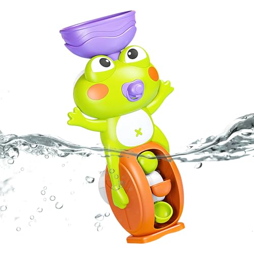 Njidher Duschspielzeug,Wasserspielzeug für die Badewanne | Mit Saugnapf Froschform Wasserspiel Lernspielzeug Ab 3 Jahren Sinnesanregend Zu Hause Unterwegs von Njidher