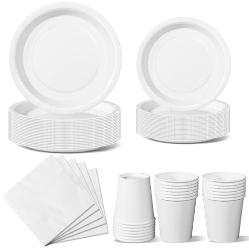 Nkaiso Weiß Partygeschirr, 96 Stück Bunt Pappteller, Party Pappteller Becher Servietten Partyteller Partyset Süße Party, für Feste und Feiern wie Geburtstag Nkaiso Weiß Partygeschirr, 96 Stück Bunt Pappteller, Party Pappteller Becher Servietten Partyteller Partyset Süße Party, für Feste und Feiern wie Geburtstag von Nkaiso