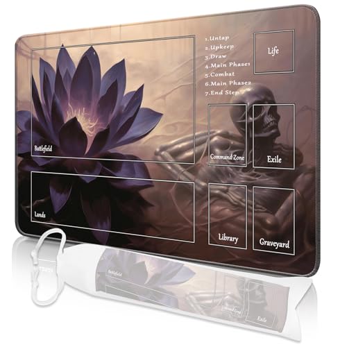 MTG Spielmatte, 24" x 14" MTG TCG Spielmatte mit genähten Kanten HD Druck Spielmatte für Kartenspiele Anti-Rutsch Gaming Spielmatte mit Aufbewahrungstasche Schwarzer Lotus Kampfspielmatte MTG Spielmatte, 24" x 14" MTG TCG Spielmatte mit genähten Kanten HD Druck Spielmatte für Kartenspiele Anti-Rutsch Gaming Spielmatte mit Aufbewahrungstasche Schwarzer Lotus Kampfspielmatte von Nkddert