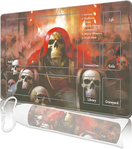 MTG Spielmatte, 24" x 14" MTG TCG Spielmatte mit genähten Kanten HD Druck Spielmatte für Kartenspiele Anti-Rutsch Gaming Spielmatte mit Aufbewahrungstasche Skelett Kampfspielmatte MTG Spielmatte, 24" x 14" MTG TCG Spielmatte mit genähten Kanten HD Druck Spielmatte für Kartenspiele Anti-Rutsch Gaming Spielmatte mit Aufbewahrungstasche Skelett Kampfspielmatte von Nkddert