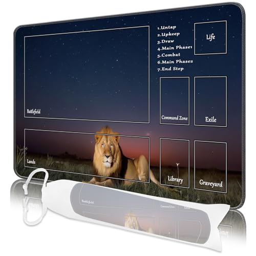 MTG Spielmatte, 24" x 14" Spielmatte für TCG MTG Kartenspielmatte, genähte Kanten, MTG Spielmatte mit Zonen, Glatte Gummioberfläche, Kampfspielmatte MTG Spielmatte, 24" x 14" Spielmatte für TCG MTG Kartenspielmatte, genähte Kanten, MTG Spielmatte mit Zonen, Glatte Gummioberfläche, Kampfspielmatte von Nkddert