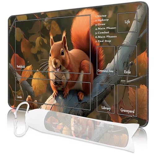MTG Spielmatte, 24x14in TCG Karte Spielmatte genähte Kanten MTG Commander Spielmatte 3mm Dickes wasserdichtes MTG Spielmatte mit Zonen mit Aufbewahrungstasche MTG Spielmatte, 24x14in TCG Karte Spielmatte genähte Kanten MTG Commander Spielmatte 3mm Dickes wasserdichtes MTG Spielmatte mit Zonen mit Aufbewahrungstasche von Nkddert