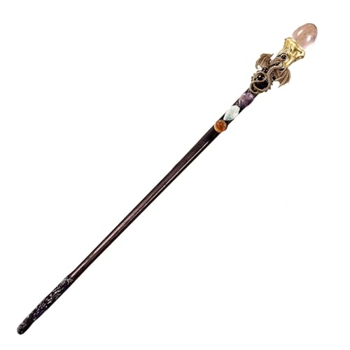 Handgefertigter Amethyst Zauberstab, Cosplay Fee Zauberstab für Zubehör, Einzigartiger Natürlicher Kristallstab, Rollenspiel Zubehör 11.81 Zoll für Fangen Dekoration, Cosplay Kostüm Handgefertigter Amethyst Zauberstab, Cosplay Fee Zauberstab für Zubehör, Einzigartiger Natürlicher Kristallstab, Rollenspiel Zubehör 11.81 Zoll für Fangen Dekoration, Cosplay Kostüm von Nkmujil