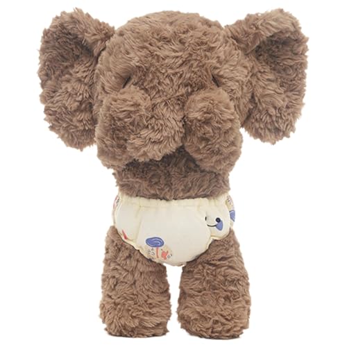 Nkmujil Adorable Stuffed Elephant, Stuffed Animal Toy, Huggable Cuddly Plush Dolls for Boys Girls, Room Decoration, Character Collection, 13.78x7.48x3.15 Inches, Brown von Nkmujil