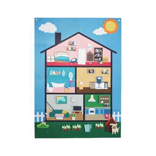 Nkmujil Felt Story Board Kids, Interactive Storytelling Wall Set Preschool Classroom Nursery Playroom, Reusable Sensory Learning Tool for Educational Activities Play, 104x75cm von Nkmujil
