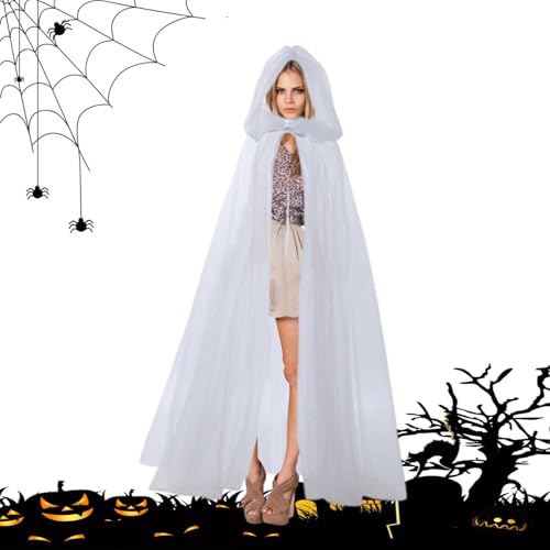 Nkmujil Halloween Kapuzenumhang Langes Geisterkostüm Zauberer Umhang für Erwachsene Tüll Sheer Halloween Umhang Halloween Kostüm Umhang Kapuzenumhang für Jugendliche Erwachsene Polyester 1,7x1,5m Nkmujil Halloween Kapuzenumhang Langes Geisterkostüm Zauberer Umhang für Erwachsene Tüll Sheer Halloween Umhang Halloween Kostüm Umhang Kapuzenumhang für Jugendliche Erwachsene Polyester 1,7x1,5m von Nkmujil