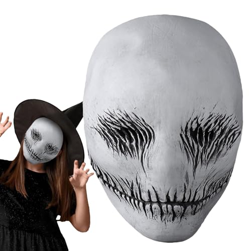 Nkmujil Maskerade Cosplay Kopfbedeckung, Horror Spectre Kostüm Kopfbedeckung, weich und bequem Herren Kostüm Gesichtsbedeckung von Nkmujil