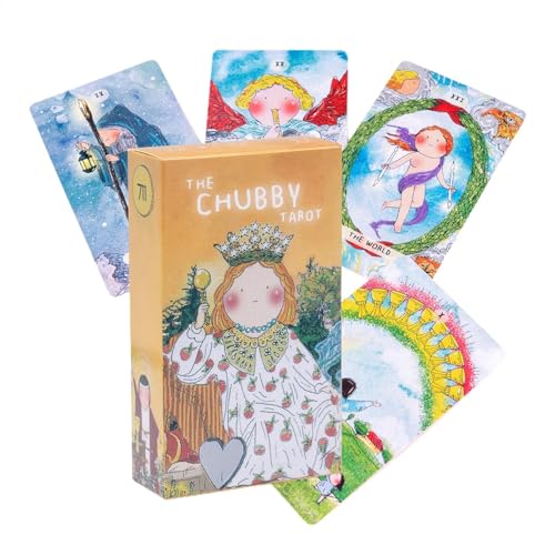 Nkmujil The Chubby Tarotkarten, 79-teiliges Original-Tarot-Deck, Wahrsager-Set (12 x 7 cm), Wahrsagungswerkzeuge, tragbares Tarot-Lesespiel für Anfänger und Experten von Nkmujil