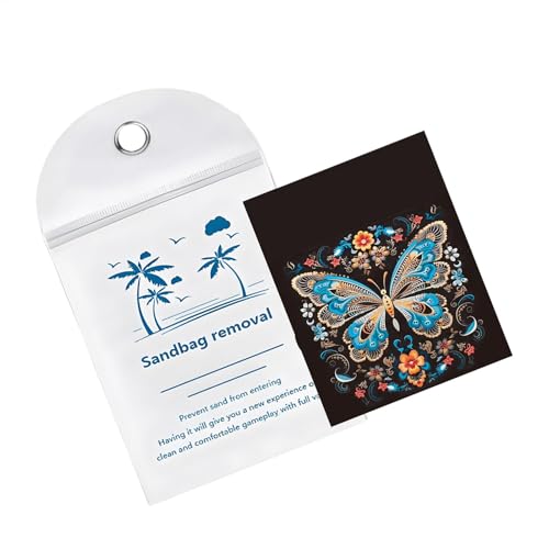 Sandentfernerbeutel, Füße natürlicher wasserloser Reiniger, Badeanzüge und Haustiere, tragbares Strandurlaub-Zubehör für einfache Sandentfernung, 120 g, Blau, Schwarz, Grün von Nkmujil