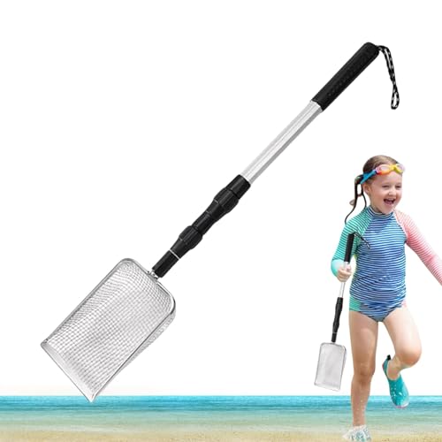 Sandsieb für den , langer Griff, Siebschaufel – Haifischzahn-Sieblöffel, verstellbare Sandschaufel für 4–8 Jahre Kinder, Erwachsene Sandsieb für den , langer Griff, Siebschaufel – Haifischzahn-Sieblöffel, verstellbare Sandschaufel für 4–8 Jahre Kinder, Erwachsene von Nkmujil
