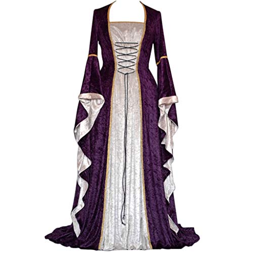 Nlaayong Damen Mittelalterliche Kleid mit Trompetenärmel, Mittelalter Viktorianischen Königin Kleider Renaissance Gotisch Maxikleid Karneval Halloween Party Prinzessin Kostüm Nlaayong Damen Mittelalterliche Kleid mit Trompetenärmel, Mittelalter Viktorianischen Königin Kleider Renaissance Gotisch Maxikleid Karneval Halloween Party Prinzessin Kostüm von Nlaayong