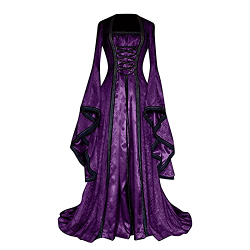 Nlaayong Damen Retro Mittelalter Kleid mit Trompetenärmel, Mittelalterliche Viktorianischen Königin Kleider Renaissance Gotisch Maxikleid Karneval Halloween Party Prinzessin Kostüm Nlaayong Damen Retro Mittelalter Kleid mit Trompetenärmel, Mittelalterliche Viktorianischen Königin Kleider Renaissance Gotisch Maxikleid Karneval Halloween Party Prinzessin Kostüm von Nlaayong