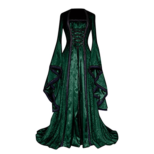 Nlaayong Damen Retro Mittelalter Kleid mit Trompetenärmel, Mittelalterliche Viktorianischen Königin Kleider Renaissance Gotisch Maxikleid Karneval Halloween Party Prinzessin Kostüm Nlaayong Damen Retro Mittelalter Kleid mit Trompetenärmel, Mittelalterliche Viktorianischen Königin Kleider Renaissance Gotisch Maxikleid Karneval Halloween Party Prinzessin Kostüm von Nlaayong