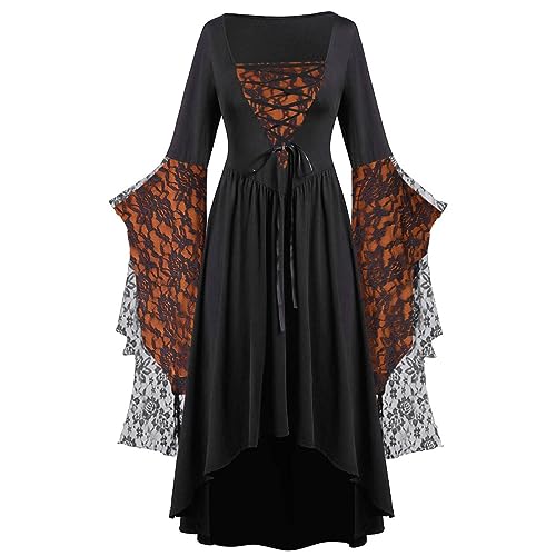 Nlaayong Mittelalter Kleid Damen Renaissance Mittelalter Kostüme Kleid Trompetenärmel Gothic Retro Kleid Halloween Fasching Karneval Kostüm Vintage Mittelalterkleid für Damen Nlaayong Mittelalter Kleid Damen Renaissance Mittelalter Kostüme Kleid Trompetenärmel Gothic Retro Kleid Halloween Fasching Karneval Kostüm Vintage Mittelalterkleid für Damen von Nlaayong