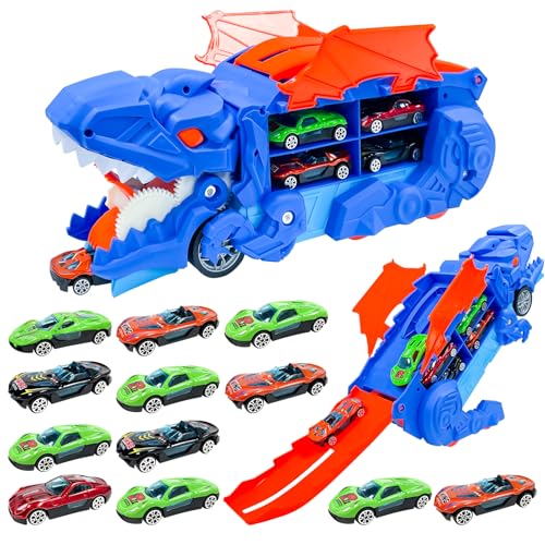 NlsqEU Auto Transporter Dinosaurier, Autotransporter Spielzeug, 1 2 in 1 Folding Portable Track Dino Transporter, 12 Rennautos, Auto Platz für 20 Autos, für Jungen im Alter von 3-7 Jahren Geschenk NlsqEU Auto Transporter Dinosaurier, Autotransporter Spielzeug, 1 2 in 1 Folding Portable Track Dino Transporter, 12 Rennautos, Auto Platz für 20 Autos, für Jungen im Alter von 3-7 Jahren Geschenk von NlsqEU