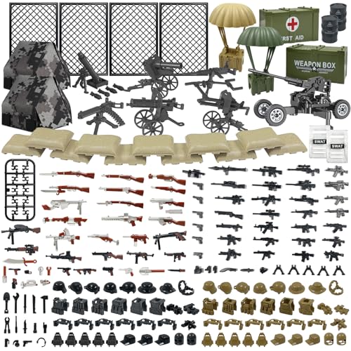 NlsqEU Militär Waffen Set, 198 Stück Militär Spielzeug, Spielzeug Paket, Militär Spielzeug Set, Militär Waffen Baustein für Soldat Figuren Spezialkräfte Ausrüstung Zubehör Spielzeug NlsqEU Militär Waffen Set, 198 Stück Militär Spielzeug, Spielzeug Paket, Militär Spielzeug Set, Militär Waffen Baustein für Soldat Figuren Spezialkräfte Ausrüstung Zubehör Spielzeug von NlsqEU