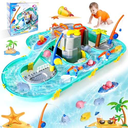 NlsqEU Wasserspielzeug Kinder,Wasserbahn Kinder Draußen,Wasserbahn Wasserspieltisch Strandspielzeug Wasserbahn Set mit 2 Booten und Angelfunktion für Kinder ab 3 Jahren NlsqEU Wasserspielzeug Kinder,Wasserbahn Kinder Draußen,Wasserbahn Wasserspieltisch Strandspielzeug Wasserbahn Set mit 2 Booten und Angelfunktion für Kinder ab 3 Jahren von NlsqEU