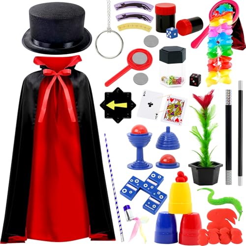 NlsqEU Zaubertricks Set für Kinder, Zauberer Kostüm, Zauberhut, Geburtstag Geschen Zauberkasten Kinder ab 5 6 7 8 9 10 11 12 Jahren NlsqEU Zaubertricks Set für Kinder, Zauberer Kostüm, Zauberhut, Geburtstag Geschen Zauberkasten Kinder ab 5 6 7 8 9 10 11 12 Jahren von NlsqEU
