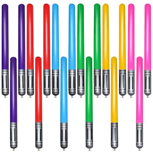 NlsqUK Aufblasbares Lichtschwert-Set, Sterne, aufblasbare Requisiten, Luftballons, 6 Farben, Partytütenzubehör, Cosplay-Party-Ballon für Kinder, Verkleidungen, Abschlussbälle, 18 Stück NlsqUK Aufblasbares Lichtschwert-Set, Sterne, aufblasbare Requisiten, Luftballons, 6 Farben, Partytütenzubehör, Cosplay-Party-Ballon für Kinder, Verkleidungen, Abschlussbälle, 18 Stück von NlsqUK