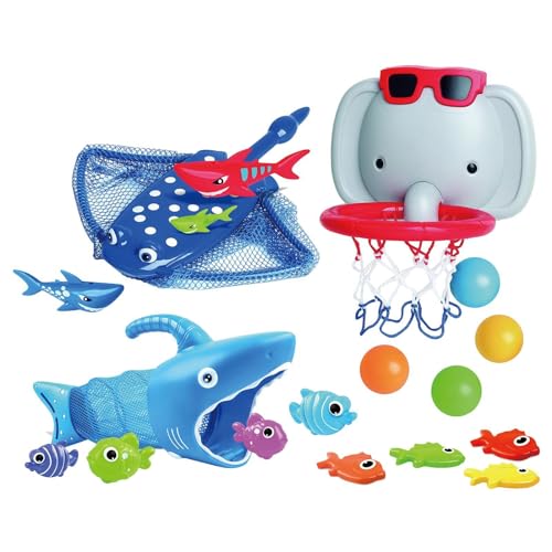Nmkeqlos Badespielzeug-Spielset, Kleinkind-Duschreifen - 18 Stück Cartoon-Tier-Reifenbälle Kleinkind-Dusche-Spielzeug - Erhöhen Sie die Neugier auf Badespielzeug für Jungen und Mädchen für Badewannen, von Nmkeqlos