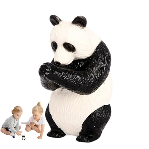 Nmkeqlos Solide Panda-Figuren,Panda-Figuren,Kleine handbemalte Panda-Figur | Lernspielzeugfiguren, Tierspielzeug für, Mädchen, Geburtstagsparty-Dekorationen von Nmkeqlos