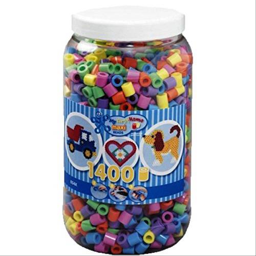 HAMA Bügelperlen Maxi - Pastell Mix 1400 Perlen (6 Farben) in Aufbewahrungsdos 8541 von No Name