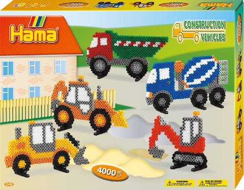 HAMA Bügelperlen Midi - Geschenkpackung Baufahrzeuge 3143 von No Name