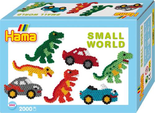 HAMA Bügelperlen Midi - Geschenkpackung kleine Welt Dinosaurier & Auto 3502 von No Name